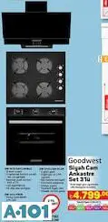 GOODWEST SİYAH CAM ANKASTRE SET